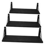 Wall-mounted shelf with hooks behind the door, 42.00 x 15.00 x 13.50 cm, black.